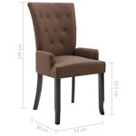 vidaXL Chaises à manger avec accoudoirs lot de 4 marron tissu