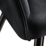 Lot de 2 chaises pieds noir siège de salon cuisine salle à manger design élégant velours noir 08_0000572