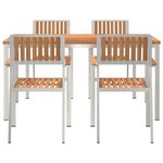 Ensemble de salle à manger jardin 5 pièces en teck massif