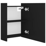 vidaXL Armoire à miroir de salle de bain Noir Bois d’ingénierie