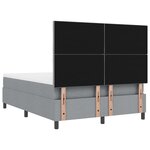 vidaXL Lit à ressorts avec matelas & LED gris clair 160x200 cm en tissu