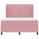 Lit à ressorts avec matelas vidaXL Rose 160x200 cm Velours