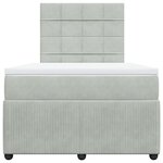 vidaXL Sommier à lattes de lit et matelas Gris clair 120x200cm Velours