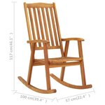 vidaXL Chaise à bascule avec coussins Bois d'acacia massif