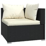 Salon de jardin meuble d'extérieur ensemble de mobilier 4 pièces avec coussins résine tressée noir 02_0016199