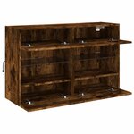 vidaXL Meuble TV mural avec lumières LED chêne fumé 98 5x30x60 5 cm