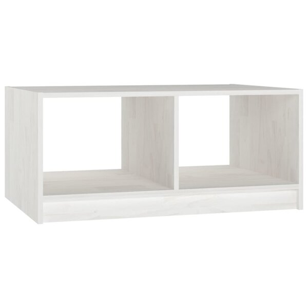 vidaXL Table basse blanc 75x50x33 5 cm bois de pin massif