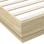 vidaXL Cadre de lit avec LED sans matelas chêne sonoma 200x200 cm