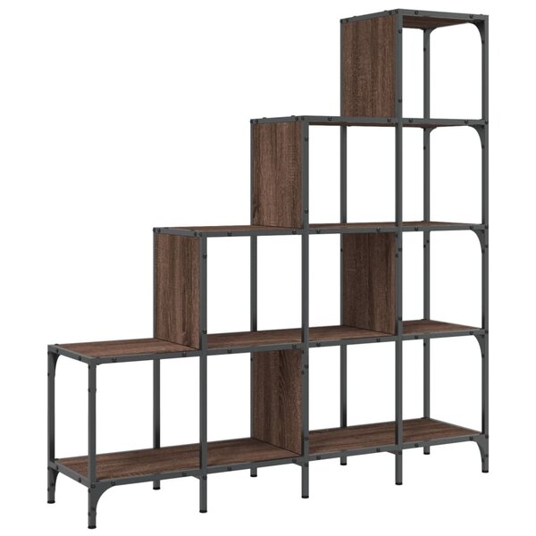 vidaXL Bibliothèque chêne marron 122x30x132cm bois ingénierie et métal