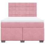 vidaXL Sommier à lattes de lit avec matelas Rose 160x200 cm Velours