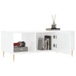 vidaXL Table basse Blanc brillant 102x50x40 cm Bois d'ingénierie