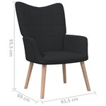 vidaXL Chaise de relaxation Noir Tissu