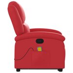 vidaXL Fauteuil inclinable de massage Rouge Similicuir
