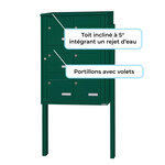 Bloc collectif Leabox  2x3  grade 3  simple face  extérieur  fixation sur pieds à sceller  vert mousse ral 6005 finition brillante