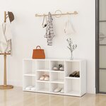 vidaXL Banc à chaussures Blanc 103x30x54 5 cm Bois d’ingénierie