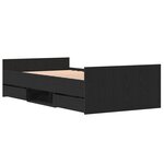 vidaXL Cadre de lit sans matelas Chêne noir 100x200 cm Bois d'ingénierie