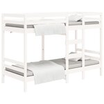 vidaXL Lit superposé sans matelas blanc 90x200 cm bois de pin massif