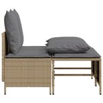 vidaXL Salon de jardin avec coussins 4 Pièces beige résine tressée