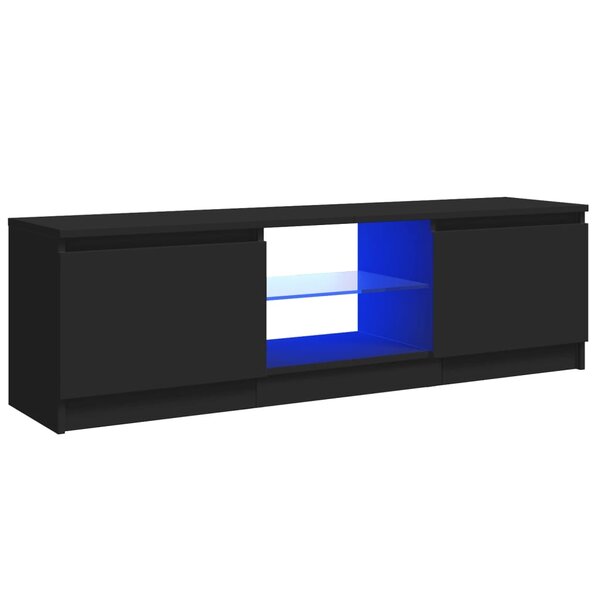 vidaXL Meuble TV avec lumières LED Noir 120x30x35 5 cm