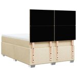 vidaXL Sommier à lattes de lit avec matelas Crème 140x200 cm Tissu