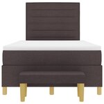 vidaXL Lit Box Spring avec Matelas & Banc Marron foncé 120x190 cm Tissu