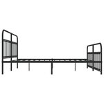 vidaXL Cadre de lit métal avec tête de lit/pied de lit noir 200x200 cm