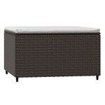 vidaXL Repose-pieds de jardin coussins lot de 2 marron résine tressée