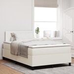 vidaXL Lit avec Sommier avec Matelas & LED Crème 120x200 cm Tissu en Velours Côtelé