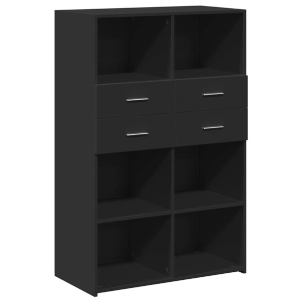 vidaXL Buffet haut noir 80x42 5x124 cm bois d'ingénierie