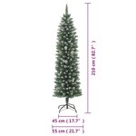 vidaXL Sapin de Noël artificiel mince avec support 210 cm PVC