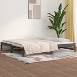 vidaXL Lit coulissant Gris 2x(90x200) cm Bois de pin massif