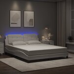 vidaXL Cadre de lit avec LED sans matelas blanc 160x200 cm