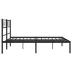 vidaXL Cadre de lit métal avec tête de lit noir 135x190 cm