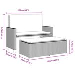 vidaXL Banc de jardin et coussins et repose-pied beige résine tressée