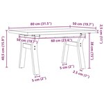 vidaXL Table basse cadre en Y 80x50x40 5cm bois de pin massif et acier
