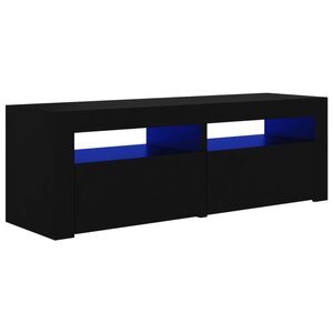 vidaXL Meuble TV avec lumières LED noir 120x35x40 cm