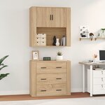 vidaXL Buffet haut Chêne sonoma Bois d'ingénierie