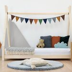 Lit tipi enfant NAKANA 120 x 200 rose pastel