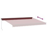 vidaXL Auvent manuel rétractable avec LED bordeaux 500x350 cm