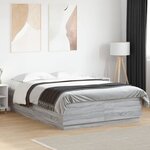 vidaXL Cadre de lit sans matelas sonoma gris 160x200 cm