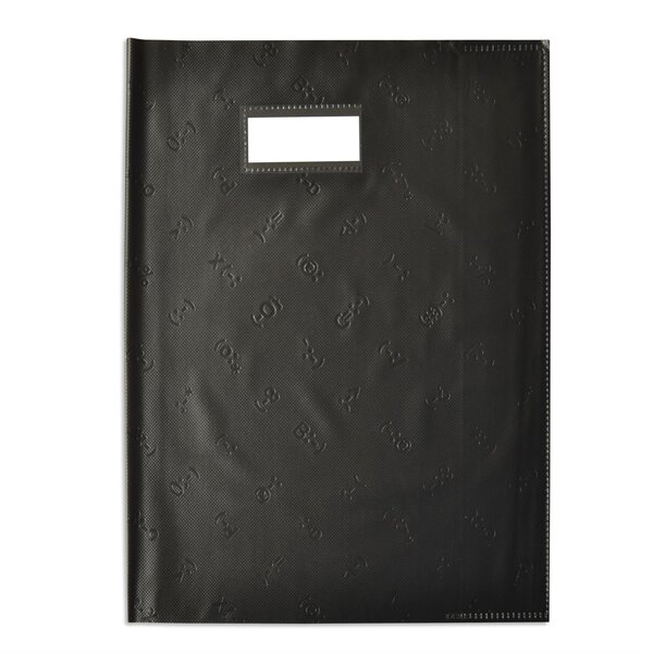 Protège-cahier Styl'SMS 24x32 cm pvc 120 avec Porte-étiquette Noir ELBA