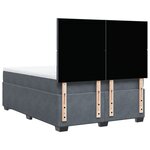 vidaXL Sommier à lattes de lit et matelas Gris foncé 160x200cm Velours