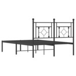 vidaXL Cadre de lit métal sans matelas avec tête de lit noir 120x200cm