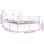 vidaXL Cadre de lit sans matelas blanc bois massif