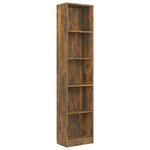 vidaXL Bibliothèque 5 niveaux Chêne fumé 40x24x175cm Bois d'ingénierie