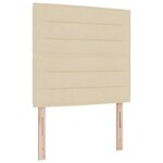 vidaXL Lit à ressorts avec matelas et banc crème 120x200 cm Tissu