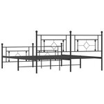 vidaXL Cadre de lit métal avec tête de lit/pied de lit noir 183x213 cm