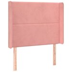 vidaXL Sommier à lattes de lit matelas et LED Rose 100x200 cm Velours