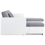 vidaXL Canapé-lit extensible à 4 places Similicuir Blanc