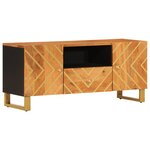 vidaXL Meuble TV marron et noir 105x33 5x46 cm bois massif manguier